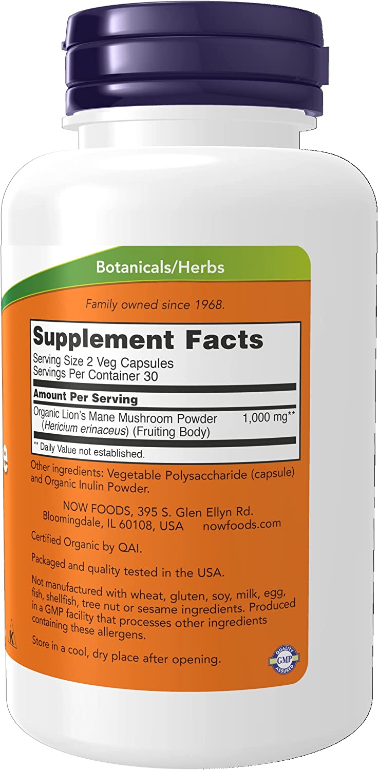 Now Lions Mane 500mg 60ct-[HealthWay]