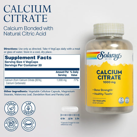 Solaray Calcium Citrate 120cp-[HealthWay]