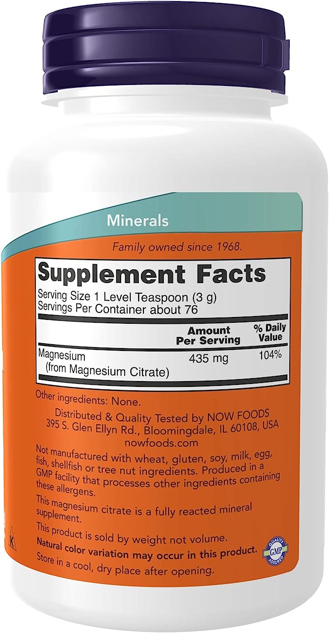 Now Magnesium Citrate Powder 8oz-[HealthWay]