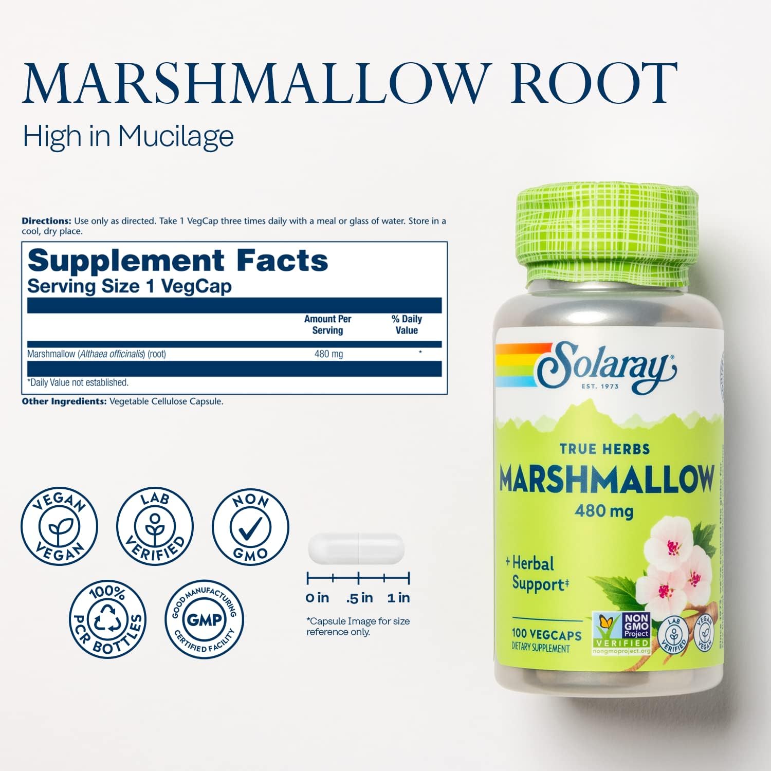 Solaray Marshmallow Root 100cp-[HealthWay]