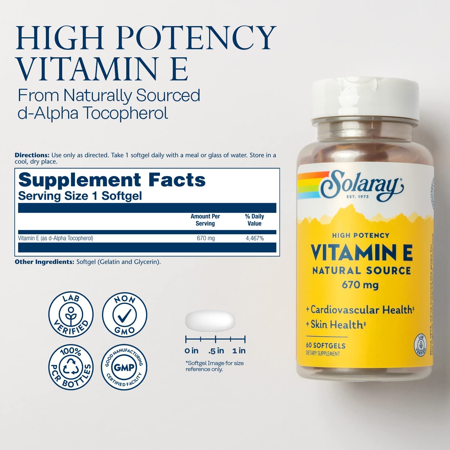 Solaray Vit E 670mcg 60sg-[HealthWay]