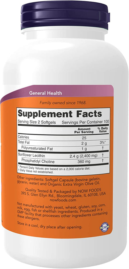 Now Lecithin Sunflower 200sg-[HealthWay]