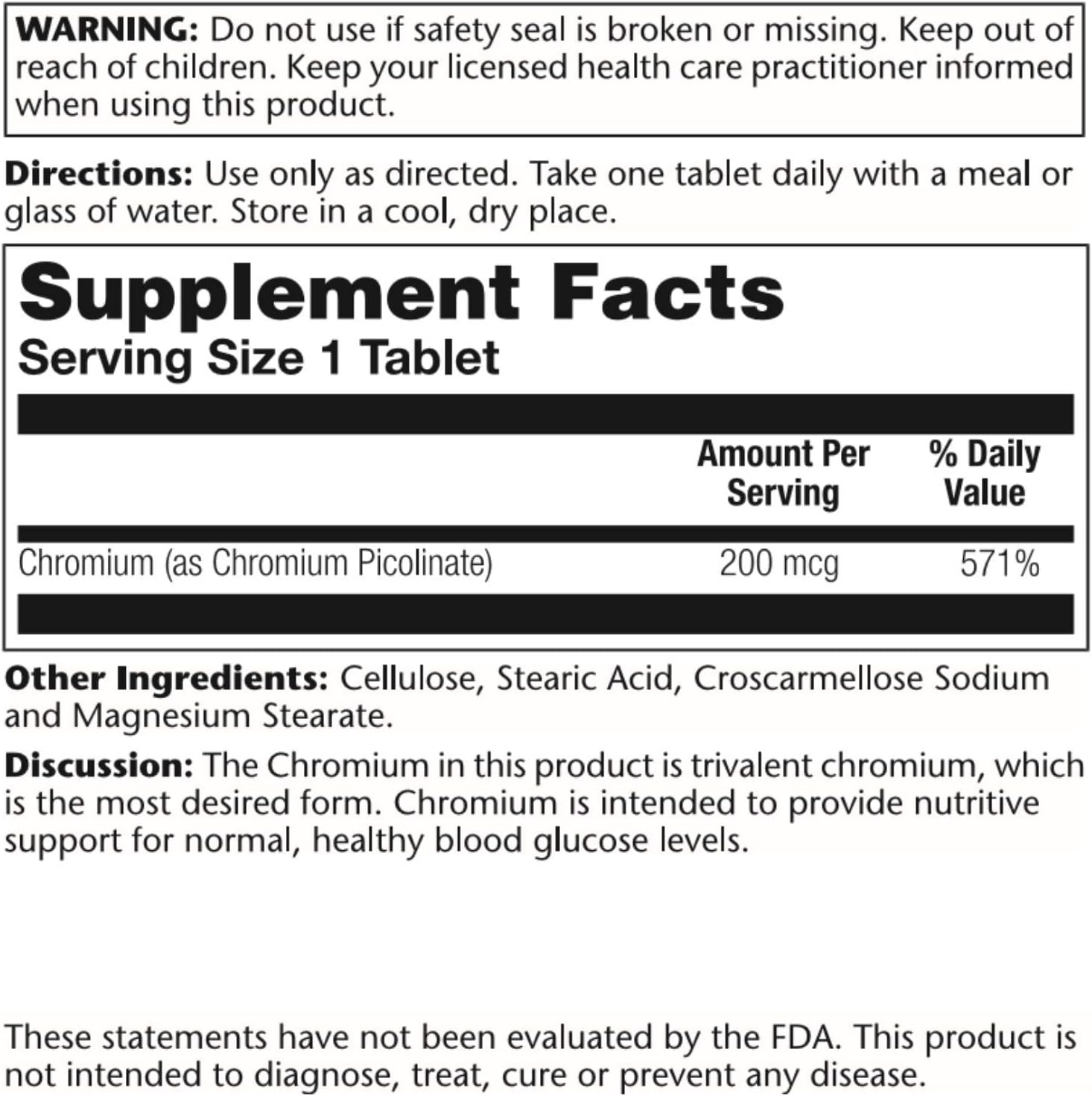 Solaray Chromium Picolinate 100tb-[HealthWay]