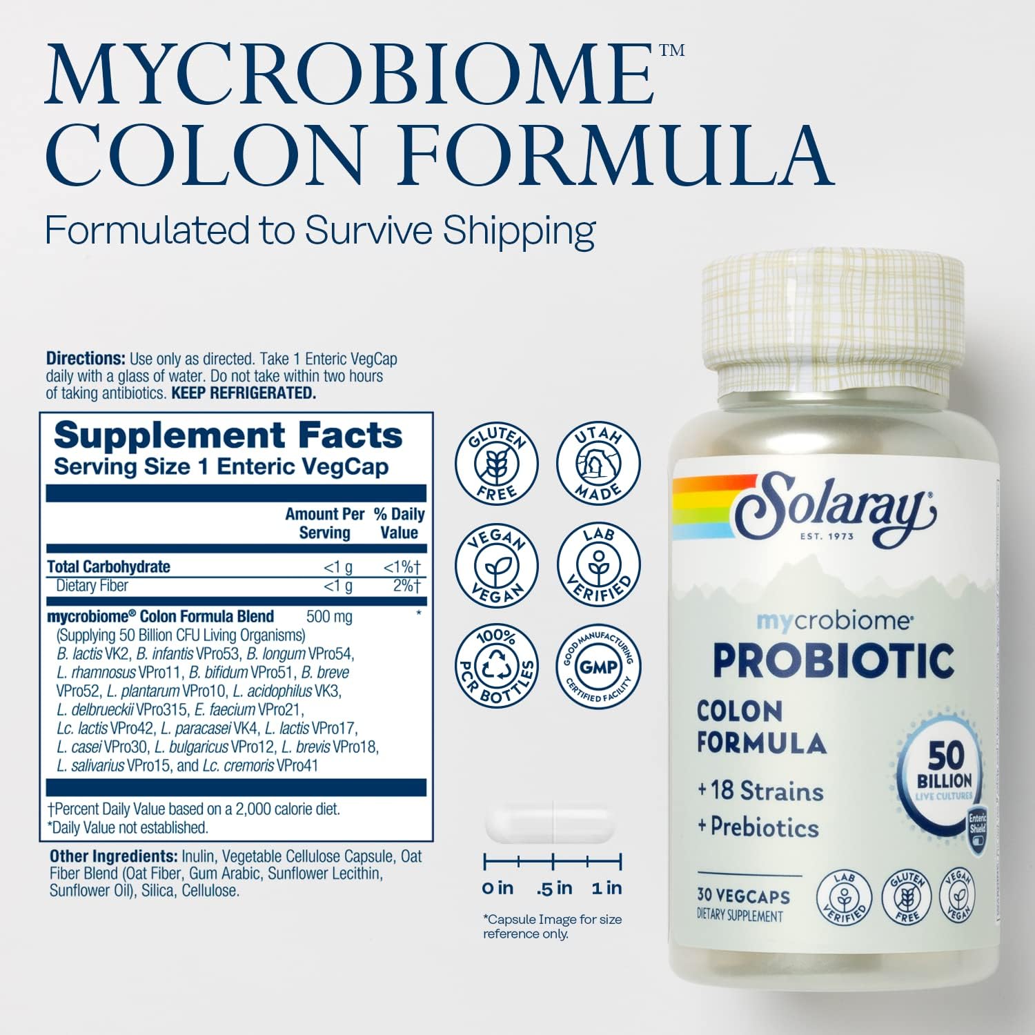 Solaray Probiotic Colon 50b 30c