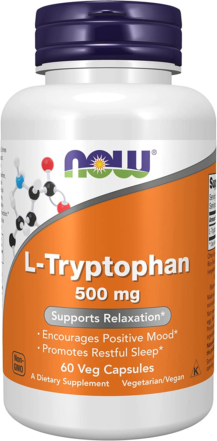 Now L-Tryptophan 500mg 60vc-[HealthWay]