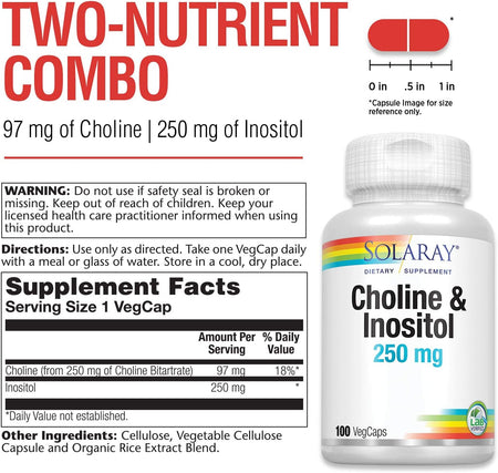 Solaray Choline & Inositol 100cp-[HealthWay]