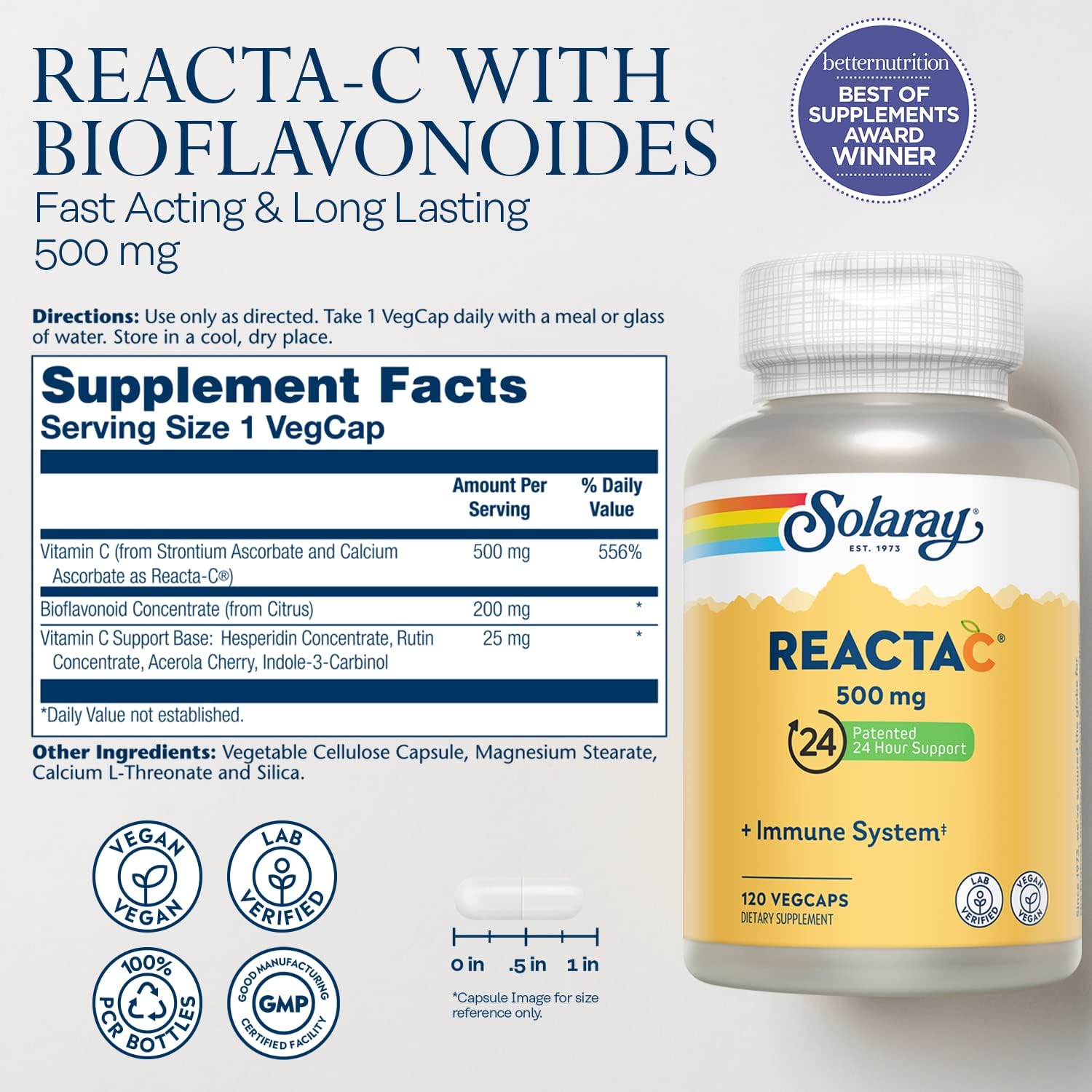 Solaray Reacta-C 500mg 120vc-[HealthWay]