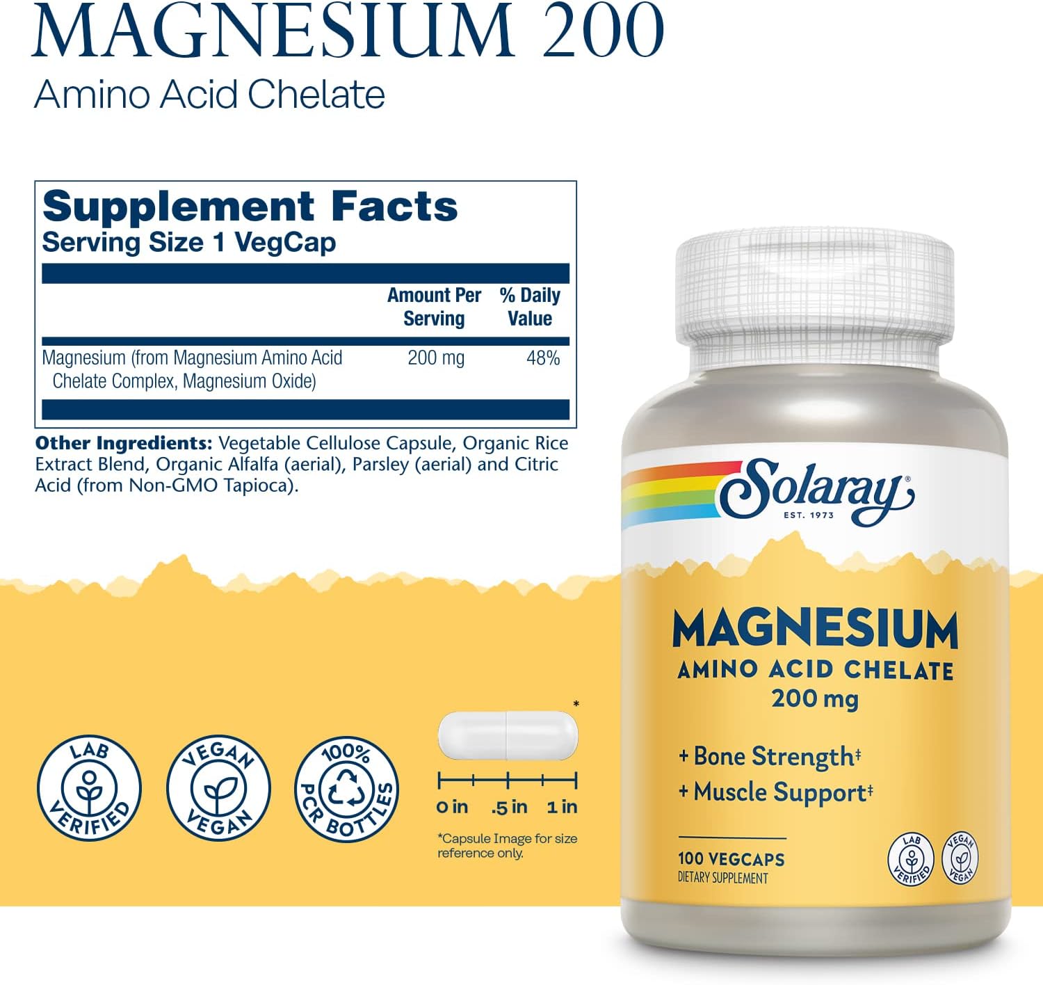 Solaray Magnesium 200mg 100cp