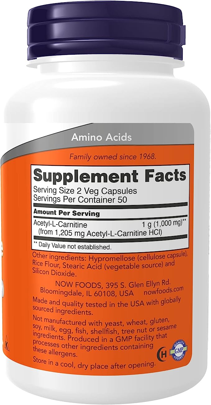 Now Acetyl-L-Carnitine 500mg 100cp-[HealthWay]