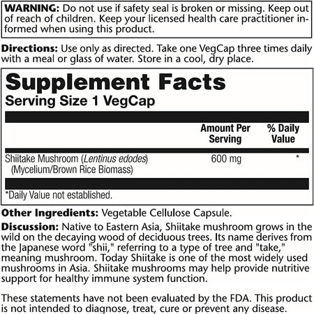 Solaray Shiitake 100cp-[HealthWay]