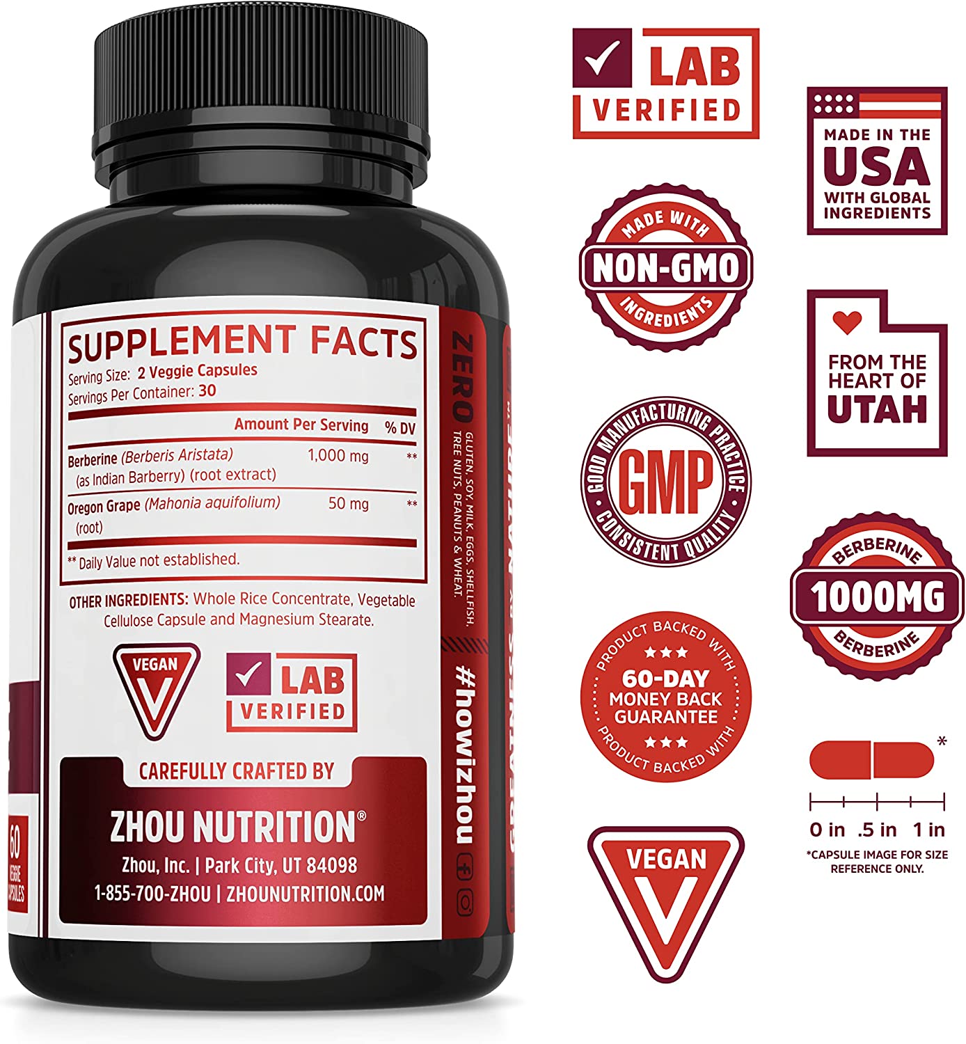 Zhou Berberine 500mg 60cp-[HealthWay]