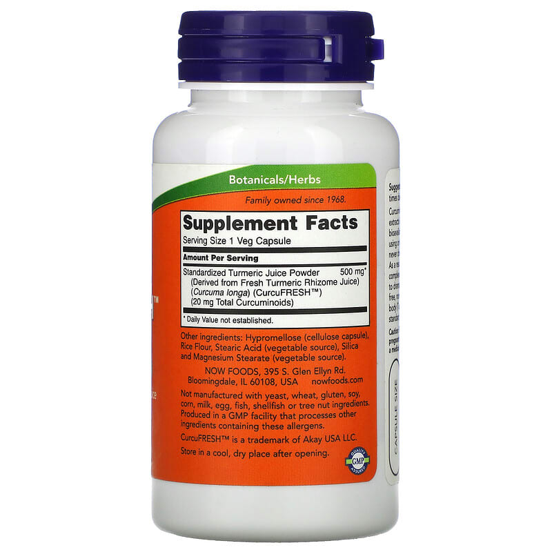 Now CurcuFresh Curcumin 60cp-[HealthWay]