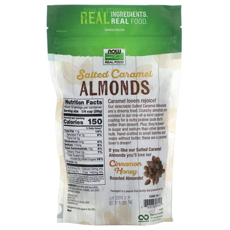 NOW SALTED CARAMEL ALMONDS (DR) 12 OZ-[HealthWay]