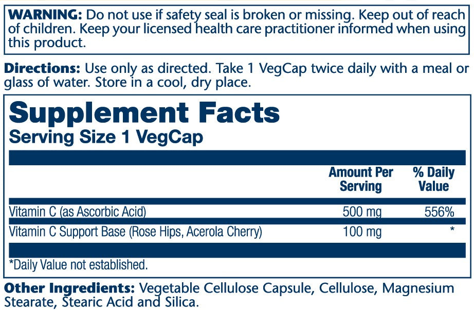 Solaray Vit C 1000 Two Stage Time Release 100cp-[HealthWay]